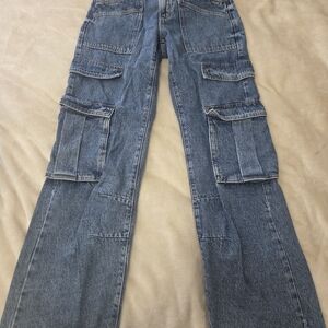 Garage Denim Wide Leg Cargo Jeans NWT
